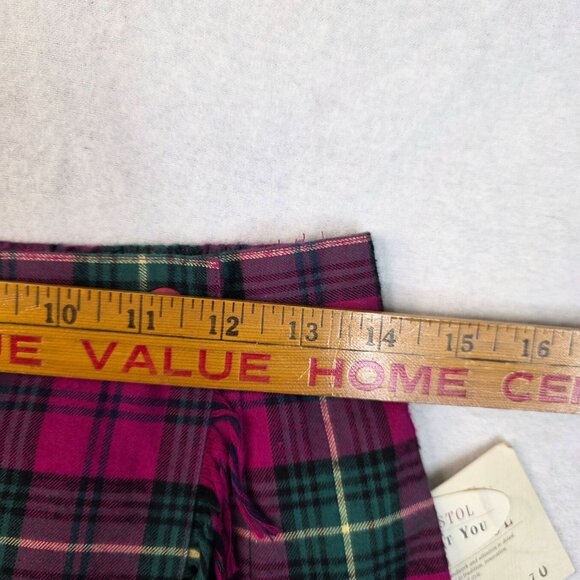 Susan Bristol Size 6 Tartan Plaid Kilt Skirt Pink Green 1980s Vintage Deadstock - Picture 9 of 10